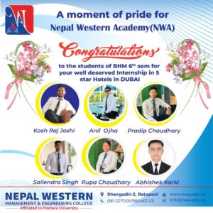 नेपाल वेस्टर्न एकेडेमीका विद्यार्थी पेड इन्टर्नसिपका लागि दुबइ जाने नेपाल वेस्टर्न एकेडेमीका विद्यार्थी पेड इन्टर्नसिपका लागि दुबइ जाने