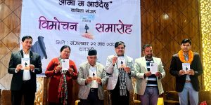 पत्रकार उपाध्यायको ‘आमा म आउँदैछु’ कविता संग्रहको विमोचन पत्रकार उपाध्यायको ‘आमा म आउँदैछु’ कविता संग्रहको विमोचन