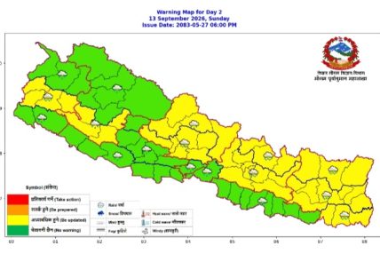 मनसुनी वायूको प्रभावले ५ प्रदेशमा भारी वर्षा हुने